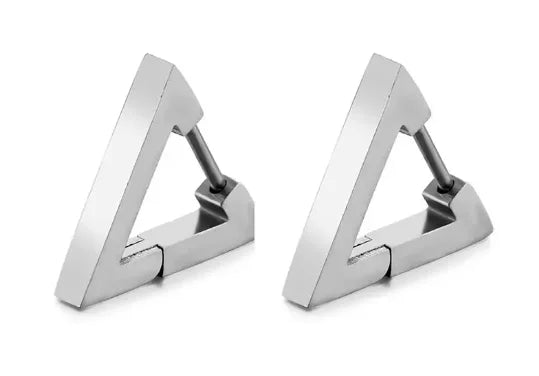 1 Pairs Punk Triangle Earrings - Unisex, Hypoallergenic Stainless Steel for Modern Style & Durability